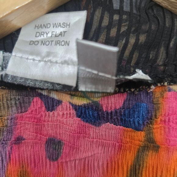 Alberto Makali Women Vtg 90s Y2K Eclectic Butterfly Crinkle Ruffle Cardigan XL - Picture 10 of 12